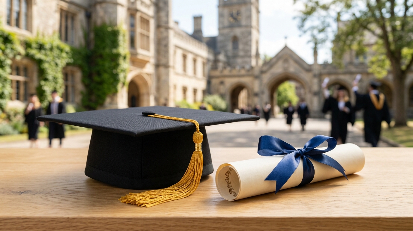Graduation Cap & Diploma Scroll
